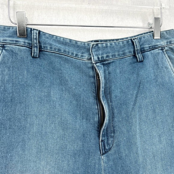 ENZA COSTA Pants Womens 29 Blue Straight Leg Denim Trouser Pant High Rise NEW - Picture 8 of 16